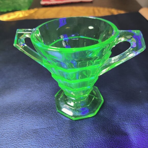 Antique 1920's Era Sugar & Creamer Set, Indiana Glass Co, "Tea Room" Art Deco - Picture 4 of 8